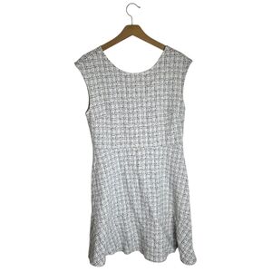 LOFT White and Black Checkered Mini Dress